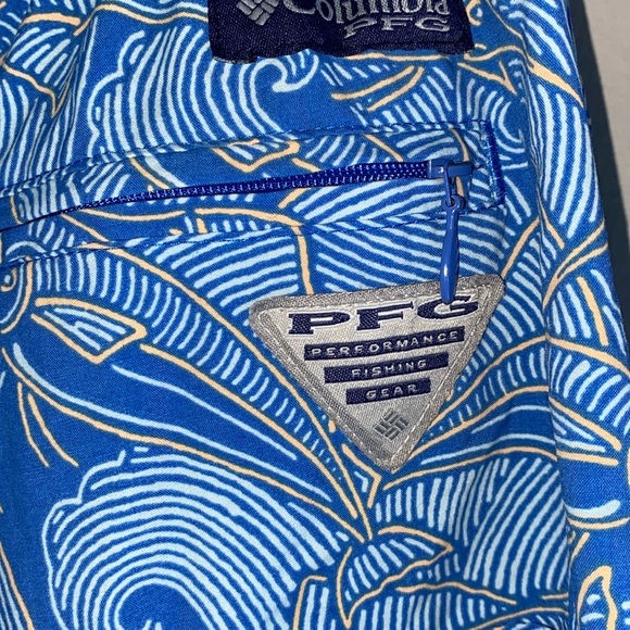 Columbia Blue Swim Trunks Quick-Dry Elastic Waist - Picture 8 of 10